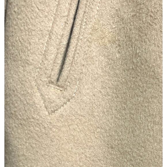 LL Bean Cashmere Blend Peacoat Coat Camel Size 14 Career Old Money Nautical - Picture 8 of 14